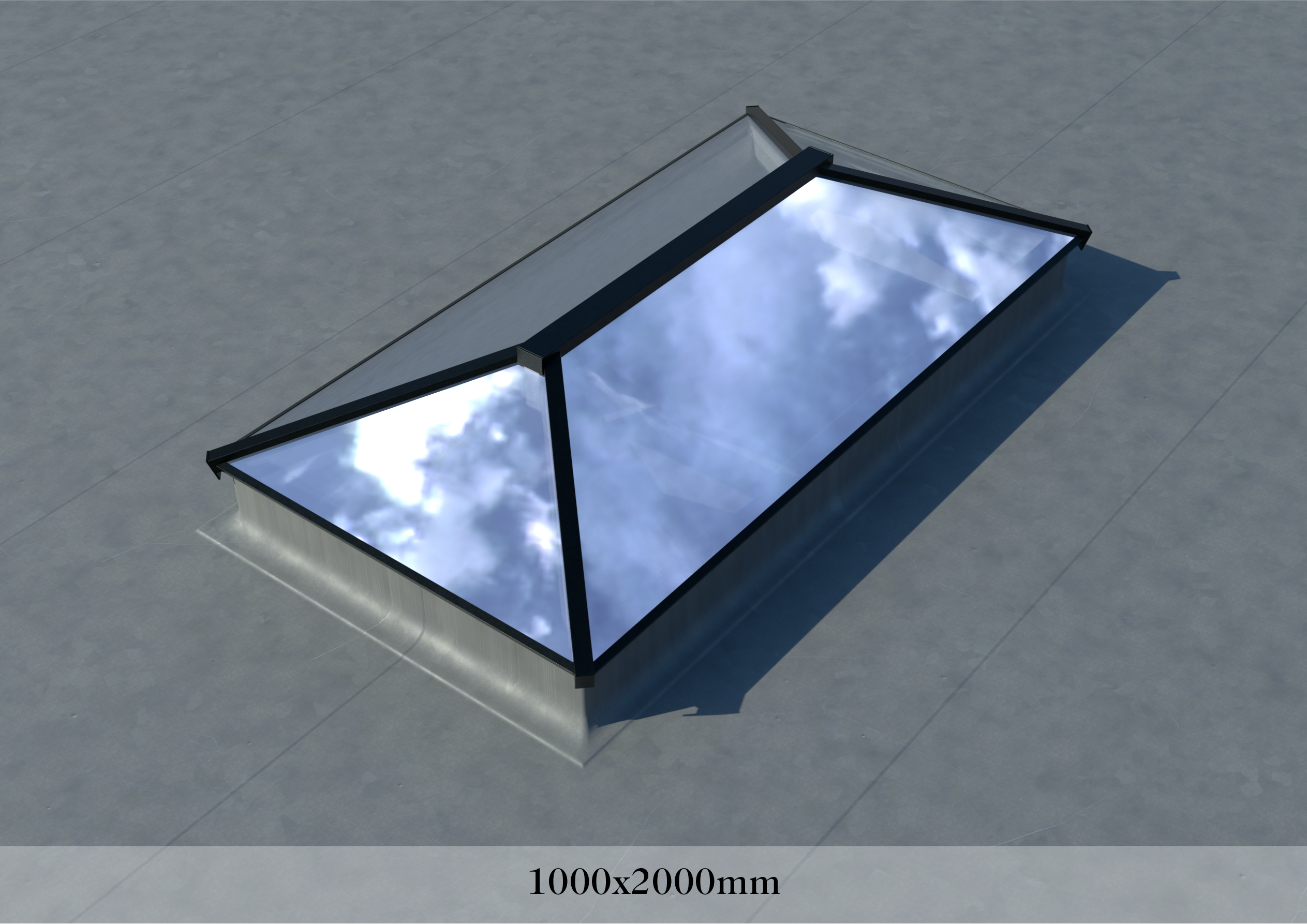 Contemporary Roof Lantern 1000 x 2000mm